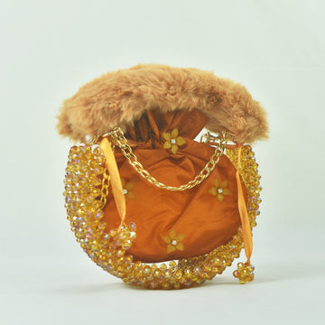 Crystal Round Shape Acrylic Hand Pouch